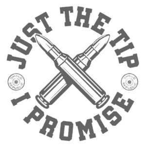 Silver 6x6 Just The Tip bullet Premium permanent vinyl decal